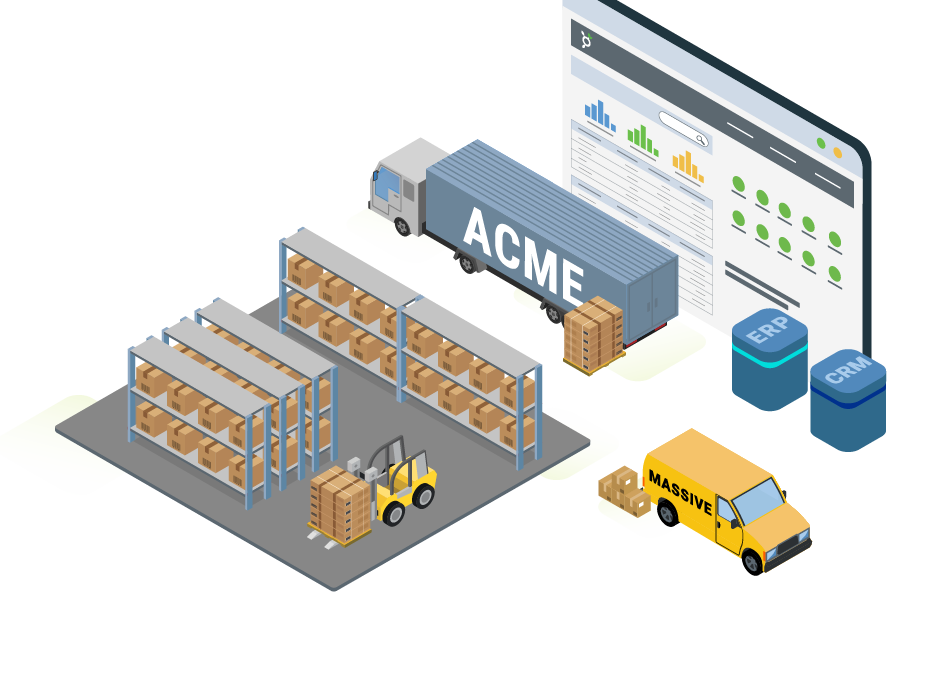 Distribution operations managing inventory, warehouses, and order fulfillment across locations