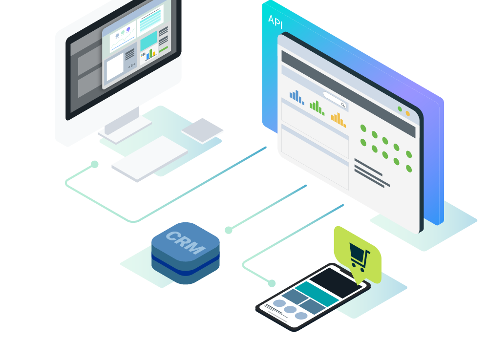 Distributed SaaS API-first ecommerce platform integrating back-end systems and front-end experiences