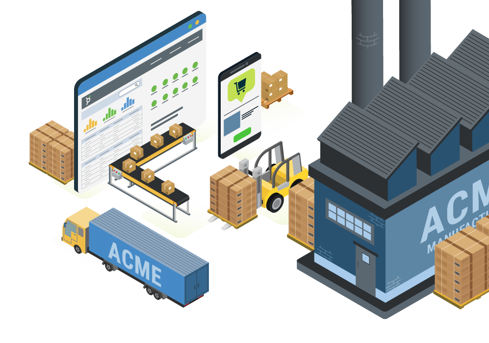 B2B ecommerce platform connecting systems, warehouse operations, and order fulfillment processes