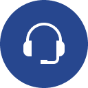 Sales representative portal icon with headset support symbol.