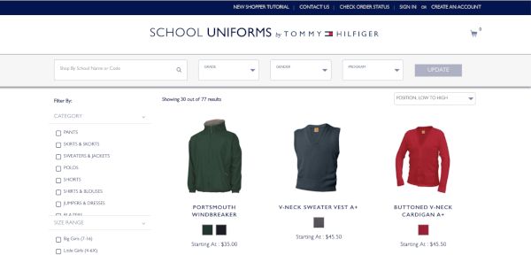 mastermind Vild høst School Uniforms by Tommy Hilfiger - Customer Profile | Znode